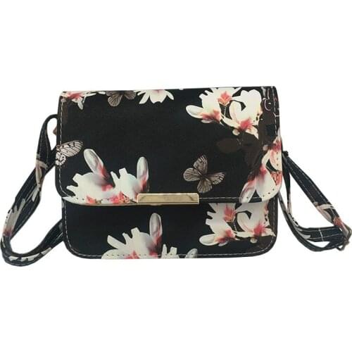 Women Floral leather Shoulder Bag Satchel Handbag Retro Messenger Bag Famous Designer Clutch Shoulder Bags Bolsa Bag Black White