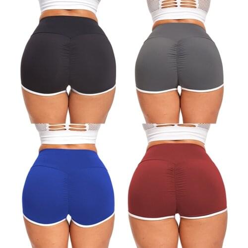 Womens Yoga Shorts Solid Color Casual Pants Sports Tights High Waist Hips Running Quick-drying Yoga Shorts