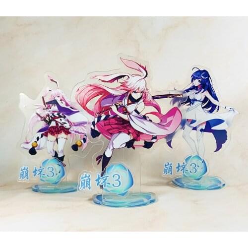 Woman Man Keychain Honkai Impact 3rd Stand Acrylic Ornaments Figure Stand Model Plate Desk Decor Cosplay Props For Boys Gifts