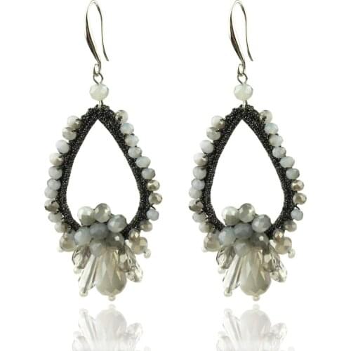 2021 Water Drop Long Massive Earrings For Women Crystal Handmade Statement Boho Jewelry boucle d'oreille femme oorbellen Fashion