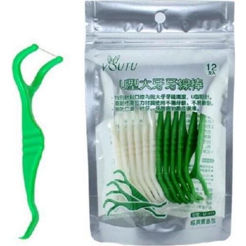 5bags x 12pcs Elasticity flat wire for Laniary Dental Flosser Interdental Brush Teeth Stick Toothpicks Floss Pick Oral Hygiene