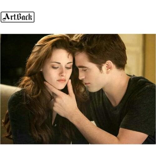 5d diy full square diamond painting twilight couple 3d resin rhinestone diamond mosaic movie picture decoration