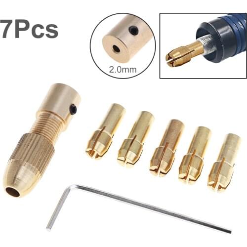 7pcs 2.0mm/4.05mm/5.05mm Mini Self Tightening Drill Chucks support 0.5 - 3.0MM Drill Bit for ABS Board / Lights Board Punch