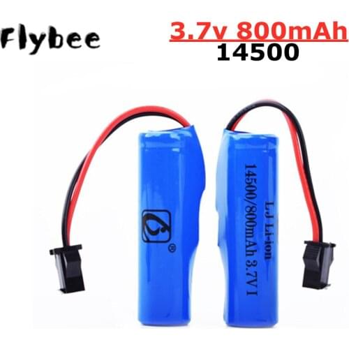 For C2 D828 RC Car Parts 14500 SM-2P 3.7v 800mah Li-ion Battery Rechargeable For RC Stunt Dump Car Battery Toys Accessories