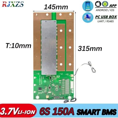 BMS 6S 150A Active BMS New Lithium Ion Smart PCM With Android Bluetooth APP UART Software (APP) Monitor