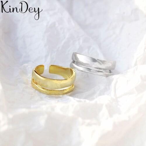 Personality Punk Vintage Irregular Chains Rings For Women Men Resizable Size Rings Fashion Trendy Boho Jewelry