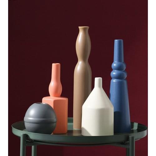 Creative Morandi Color Irregular Ceramic Vase Flower Arrangement Desktop Decoration Art Crafts Hydroponic Flower Vase Home Decor