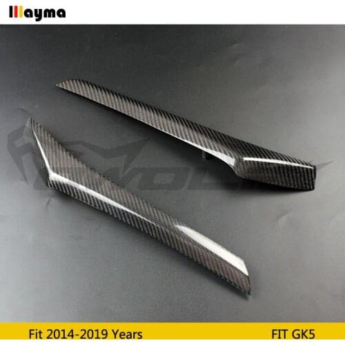 Carbon fiber headlight decorative covers eyelid For Honda Fit 2014 - 2019 GK5 front lamp eyebrow sticker 2pcs/set