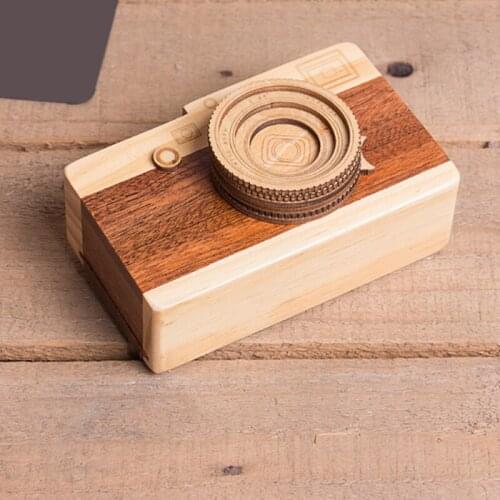Wooden Music Box For Retro Camera Photography Props Home Decor Action Gifts Ornaments Holiday Gifts Antique Home Decor