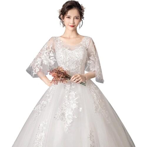 Cheap Plus Size Wedding dress 2019 bride women high waist pregnant Bridal Gowns Custom Vestidos De Novia nemidor robe de soiree