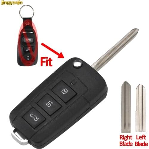 Jingyuqin 10pcs Modified Remote Car Flip Key Shell For Kia for Hyundai Elantra Sonata Genesis 3 Button Fob Left & Right Blade