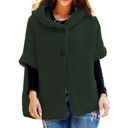 Women Knitted Hooded Cardigan Sweater 2020 Winter Autumn rose green Warm Loose Outwear Knitwear Coat pull femme nouveaute 2020