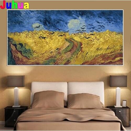 Van Gogh Wheat Field Crows diy Diamond Painting Full square/Round Drill diamond embroidery mosaic famous wall art drop shipping