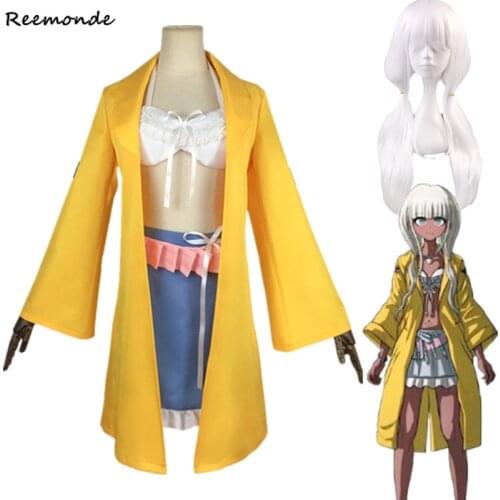Danganronpa V3 Cosplay Costume Killing Harmony Angie Yonaga Uniform For Women Coat Skirt Outfit Hair Wigs Cos Halloween Clothes