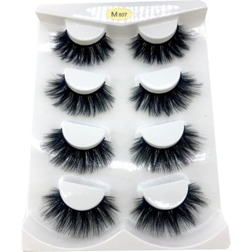 HBZGTLAD 4 pairs natural false eyelashes fake lashes long makeup 3d mink lashes eyelash extension mink eyelashes for beauty