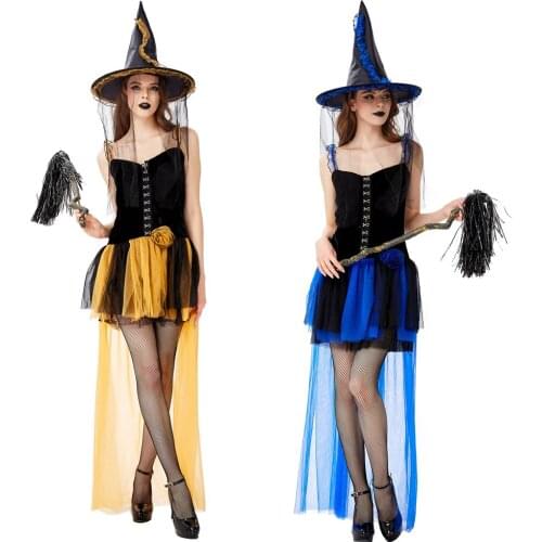 New Adult Halloween Witch Costume Womens Magic Moment hag Fancy Dress sexy witch cosplay costumes for halloween party dress