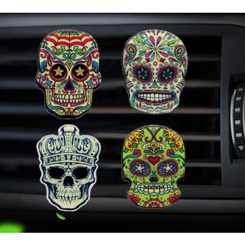 Air Freshener Creative Skull Solid Fragrance Air Conditioner Outlet Clip Car Outlet Perfume Car Ornament Auto Decor