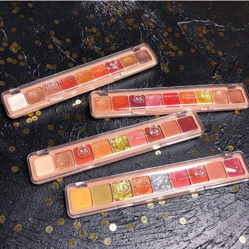 9 Color Glitter Shimmer Matte Eyeshadow Pallete Metallic Eye Shadow Palette Diamond Duochrome Pigmented Makeup Palette Cosmetic