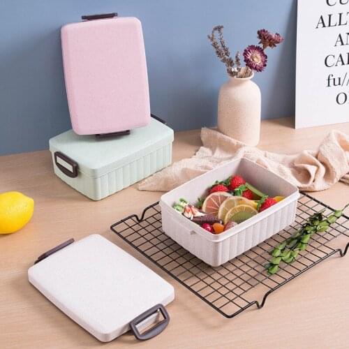 Simple Plastic Lunch Box Single-layer Non-slip Wear-resistant Food Storage Case Suitable For Office Workers Can Be Microwaved