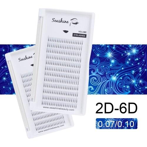 Seashine Premade Volume Fans Lash Russian Volume Professional Eyelash Extensions C&D Curl Heat Bonded Faux Mink