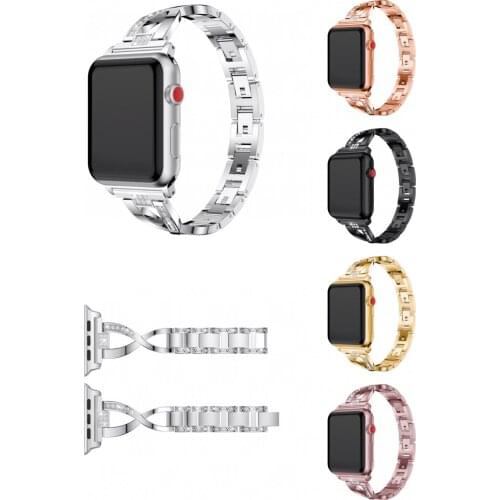 Luxury Stainless Steel link bracelet for apple watch band 44mm 42mm 40mm 38mm iwatch6 5 4 3 2Series
