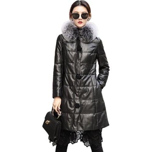 Hooded Fur Real Fox Sheepskin Down Coat Winter Coats Women Clothes 2020 Natural Genuine Leather Jacket Korean Vintage Tops 008