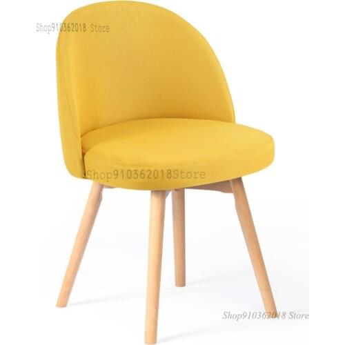 Nordic Learning Solid Wood Chair Bedroom Dressing Stool Net Red Backrest Stool Nail Simple Makeup Desk Chair Writing