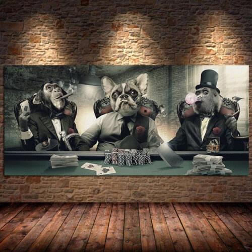 Modern Smoking Glasses Music Hip Hop Monkey Canvas Painting Large Poster and Prints Wall Art Cuadros Picture Home Decor Unframed