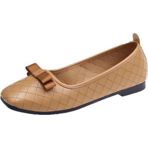 Lady Big Size10 11 12 Bow Knot Sequined Peep Closed Toe Flat Platform Full Grain Genuine Leather Thin Shoes Women Summer Style