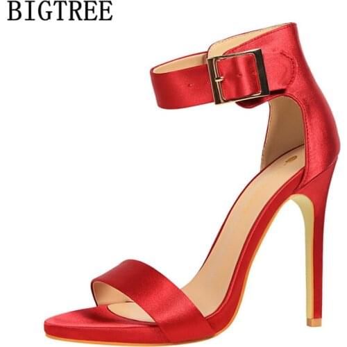 Women Shoes Summer Sandals High Heels Sexy Open Toe Heels Mary Jane Shoes Strappy Heels Bigtree Shoes Sandales Femme 2020 Buty