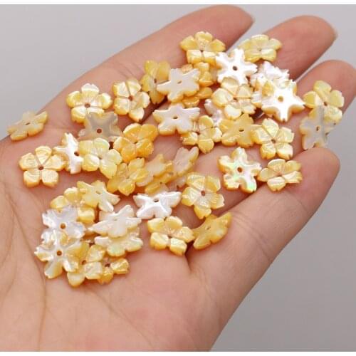 2021Natural Petal-shaped Shell Vintage Golden Charms Beads for Jewelry Making Bracelet DIY Necklace Accessories Gift 10 11mm