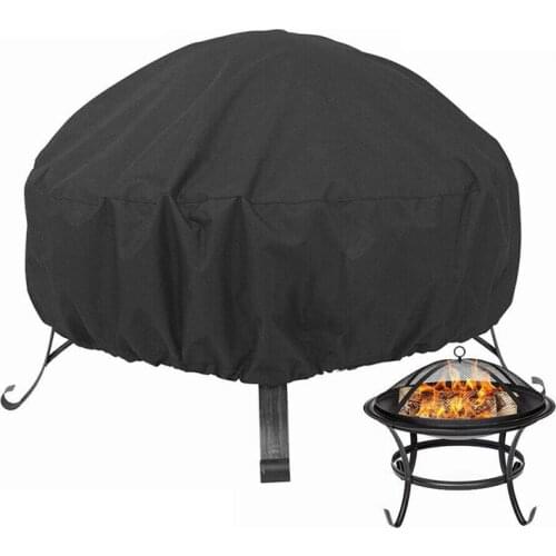 Waterproof Stove Cover Dust Proof Stove Cover Protector Firepit Cover Black Outdoor BBQ Cover Barbecue Oven Cover for Grill