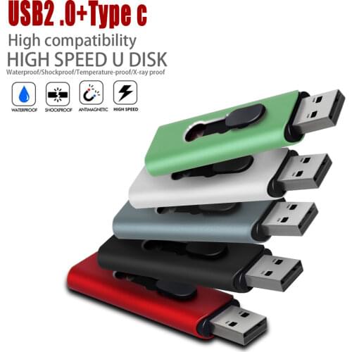 High speed USB 2.0 Flash Drive Type C Pen Drive 64GB 128GB 256GB usb memory 32GB 16GB USB 2.0 stick Pendrive for Android/PC