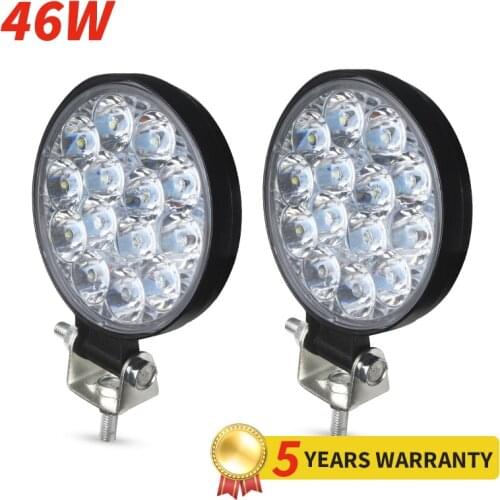 XINFOK 12 Volt Headlight 24V LED Lamp 3030 SMD 48 Watts 6500K Spotlights Work Light for Car Truck 4WD 4x4
