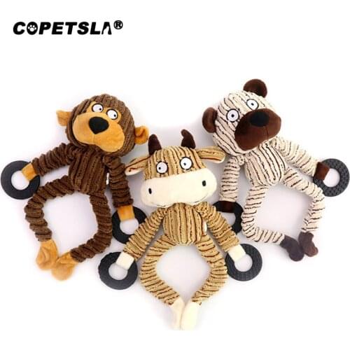 Copetsla New Fun Pet Toy 3 Style Corduroy Chew Toy For Dog Puppy Squeaker Squeaky Plush Bone Molar Toy Pet Training Dog Supplies