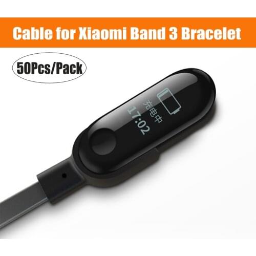 Amazfeel 50pcs/Pack Mi Band 3 Charging Cable For Xiaomi Mi Band 3 Bracelet Wrist Band Charge Cables Line Miband 3 Chargers Cable