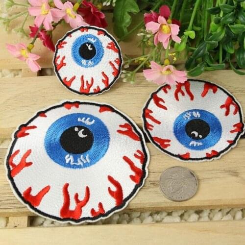 1PCS Eyeball Eye Embroidered Iron On Applique Motif Badge Patch Embroidery DIY Accessory Sewing Supplies