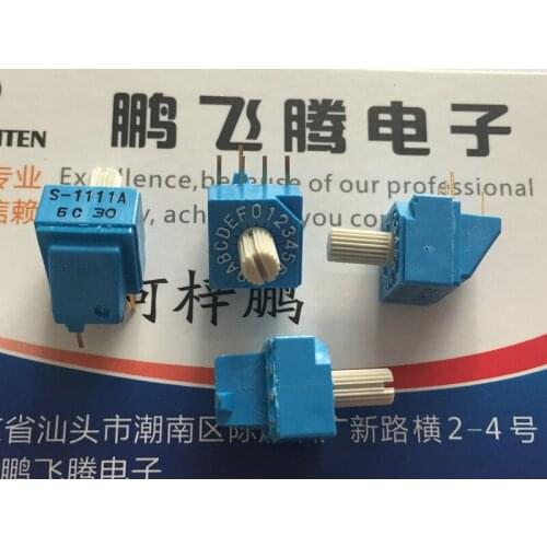 1PCS Japan COPAL S-1111A S-1111X 0-F/16 bit rotary dial coding switch 4: 1 foot side adjustment with handle