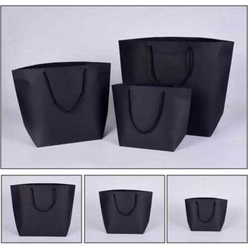 100PCS/LOT Free Printing Monochrome LOGO Black Ship-type Paper Bag/Paper Gift Bag