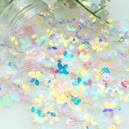 20 Gram Assorted Fancy Pink Shells &FLowers Sequins & Spangles, Party Decoration Scrapbooking Sequnins Nail Art Sequnins