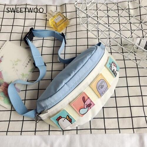 2021 New Small Fresh Chest Bag Wild Student Art Purse Japanese Harajuku Cute Cartoon Girl Messenger Bag