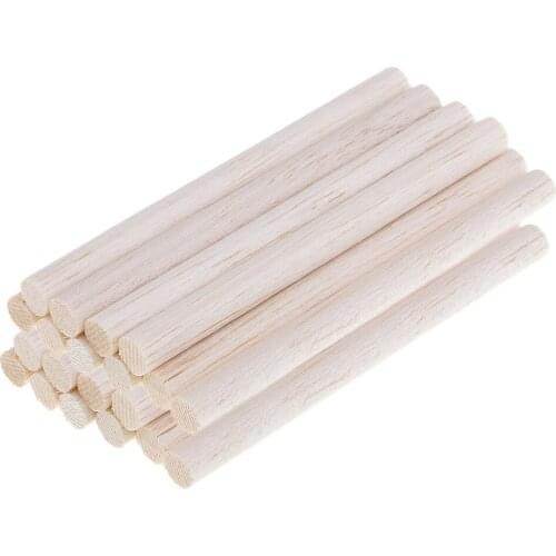20x 8mm Round Balsa Wood Stick Wooden Dowel Rod For Kids Model Making 100mm