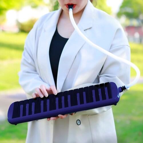 32-Key Melodica Professional Musical Instrument Kids Gift Wind Instrument With Flexible Tube Removable Mouthpiece Carry Bag