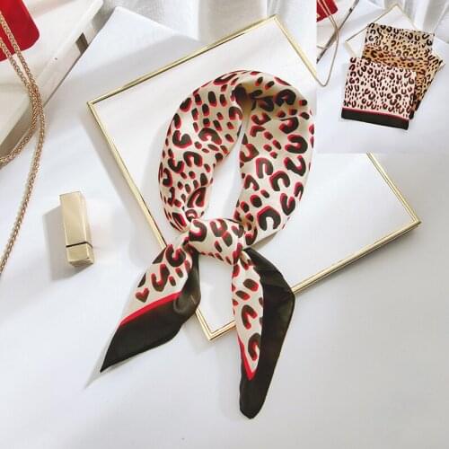 Aurdolf 2020 new scarves women silk stripe square foulard ladys neck hair scarf printed leopard print fashion girl hair scarf