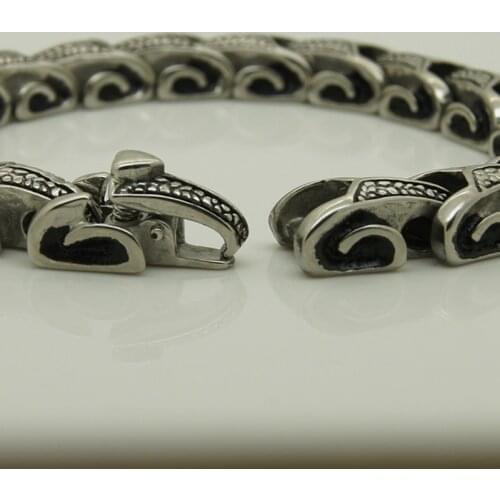 8''/8.5''/9'' length cool men/boys stainless steel dragon chain bracelet men jewelry bracelets bangles & punk