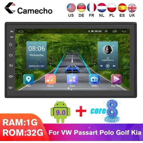 Camecho 2Din 1+32G Car Radio 7'' GPS MP5 Multimedia Player For Universal Nissan Kia Toyota Golf Skoda Seat Polo Jetta