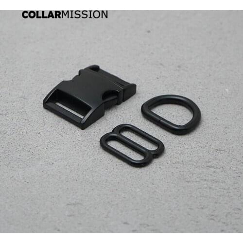 20mm Black Metal Plated Buckle (Metal Buckle+ Adjust Buckle+ D Ring)For Backpack Webbing Accessory DIY Handmade Pet Collar leash