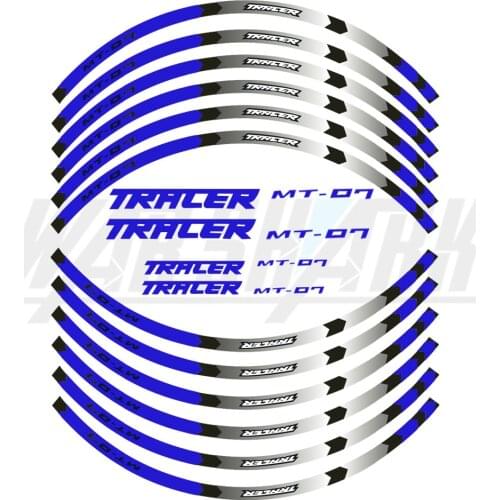 For YAMAHA MT-07 MT 07 Motorcycle Rim Sticker Stripe Decal Front And Rear Decorative Protection Full Set