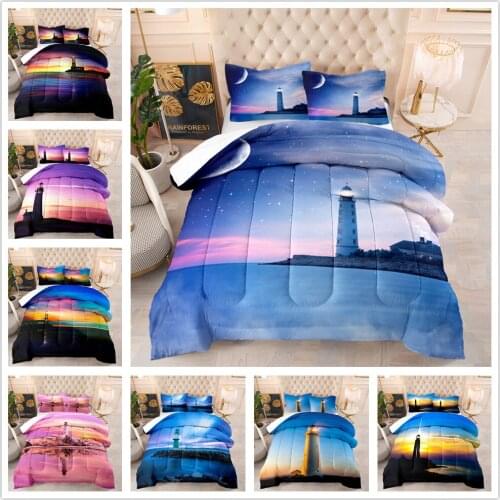 Home Textile Oil Painting Duvet Cover Comforter Bedding Set Landscape Quilt Cover Single Double Queen King Size Bedroom Decor