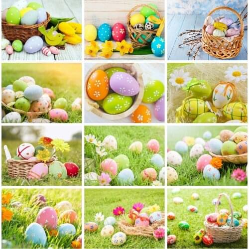 EverShine Diamond Mosaic Easter Eggs Picture Rhinestone Diamond Painting Full Square Landscape Cross Stitch Decoration Home